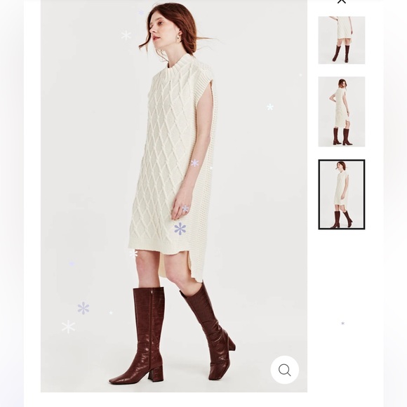 DEAR JOHN VICTORIA WIDE NECK SWEATER DRESS IVORY - Picture 3 of 3